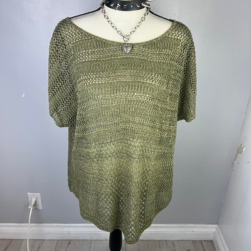 Green knitted slouchy sweater tagged